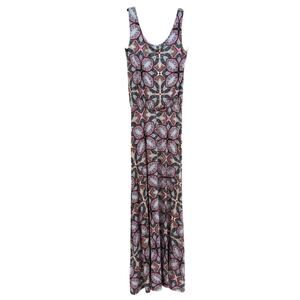 RENEE Floral bohemian Maxi Dress with Purple and Gray Pattern, women's small